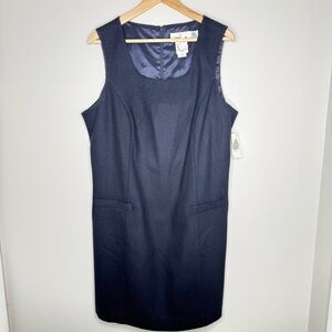 Vintage Worthington 100% Wool Women’s Size 14 Navy Blue Dress